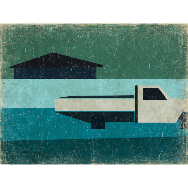 CAMION BLEU (120x90cm)